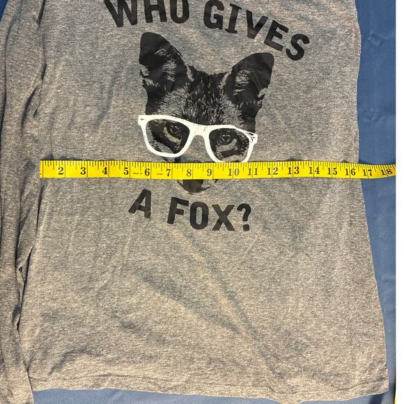 Next Level Apparel Who Gives a Fox Gray Long Sleeved T Shirt Size XL - Picture 6 of 6
